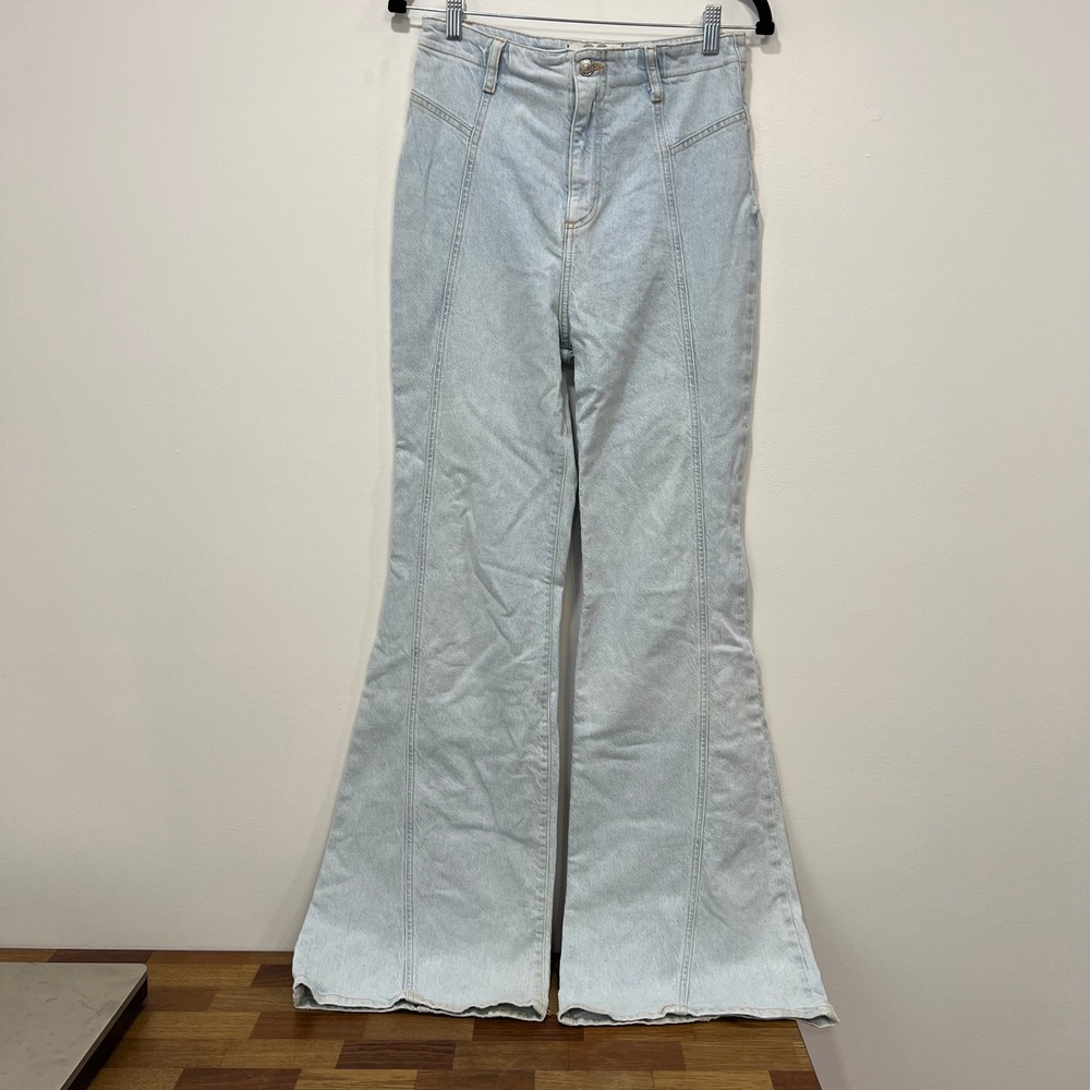 We The Free Florence Jeans 28‎ High Rise Flare Light Wash Cotton Free People